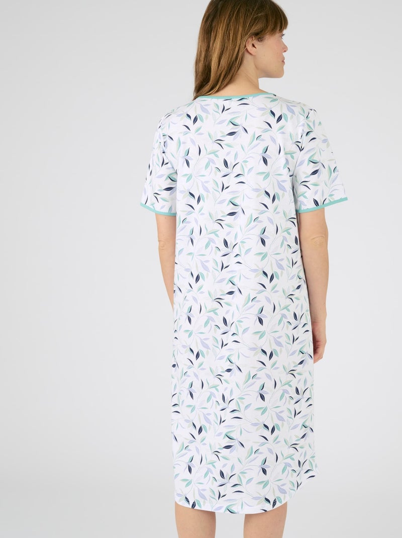 Lot de 2 chemises de nuit jersey pur coton peigné - Damart Bleu - Kiabi