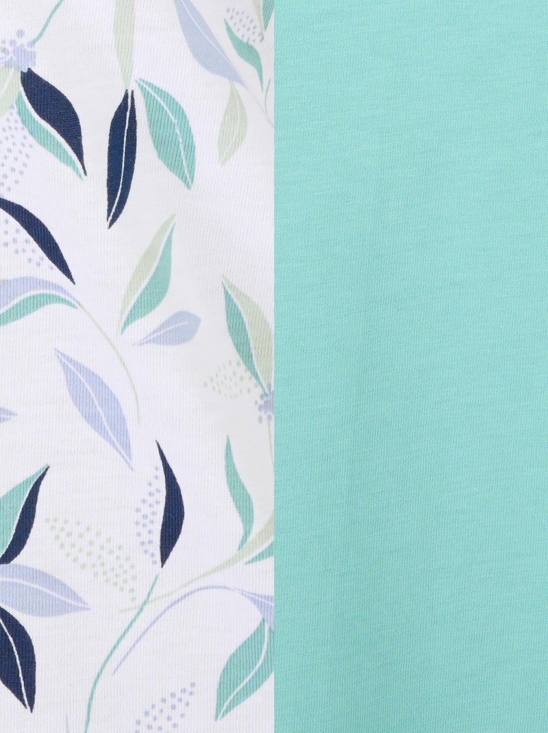 Lot de 2 chemises de nuit jersey pur coton peigné - Damart Bleu - Kiabi