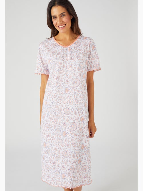 Lot de 2 chemises de nuit jersey pur coton peigné - Damart - Kiabi