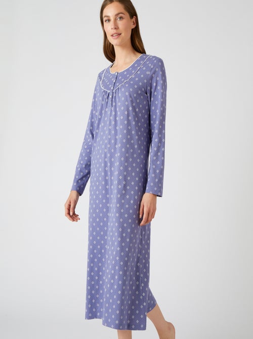 Lot de 2 chemises de nuit jersey pur coton peigné - Damart - Kiabi