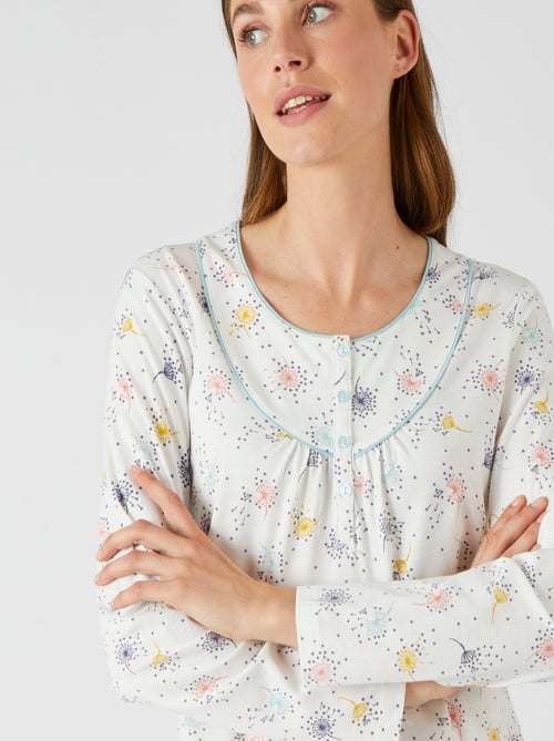 Lot de 2 chemises de nuit jersey pur coton peigné - Damart - Kiabi