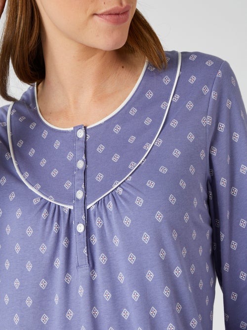 Lot de 2 chemises de nuit jersey pur coton peigné - Damart - Kiabi