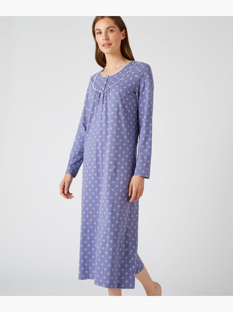 Lot de 2 chemises de nuit jersey pur coton peigné - Damart Multicolore - Kiabi