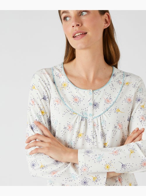 Lot de 2 chemises de nuit jersey pur coton peigné - Damart - Kiabi