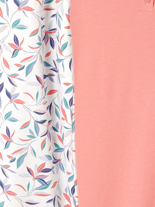 Lot de 2 chemises de nuit jersey pur coton peigné - Damart - Kiabi
