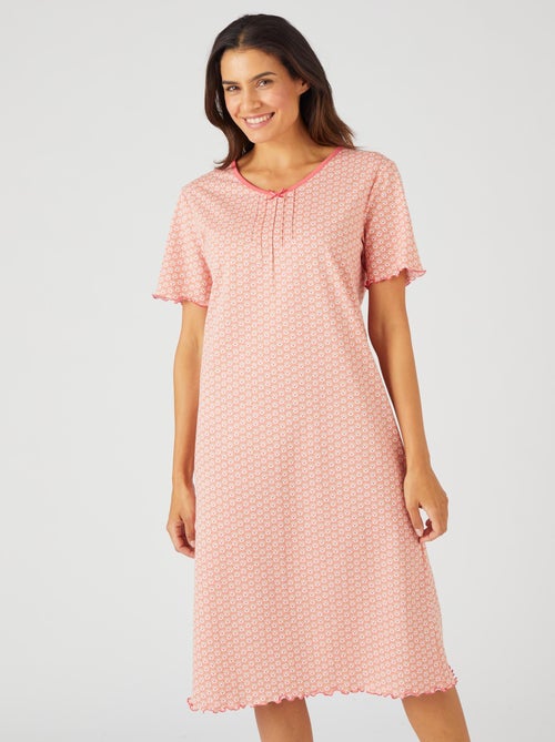 Lot de 2 chemises de nuit jersey pur coton peigné - Damart - Kiabi