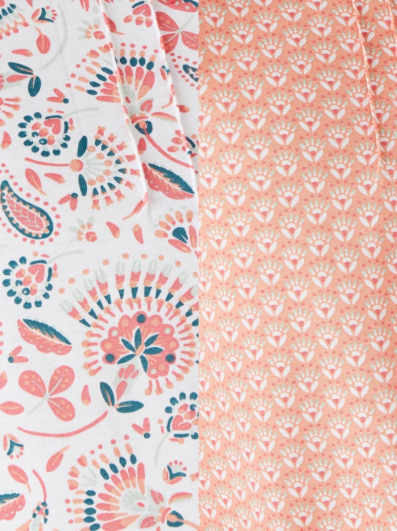 Lot de 2 chemises de nuit jersey pur coton peigné - Damart Rose - Kiabi