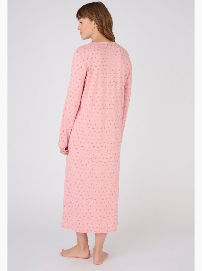 Lot de 2 chemises de nuit jersey pur coton peigné - Damart Rose - Kiabi