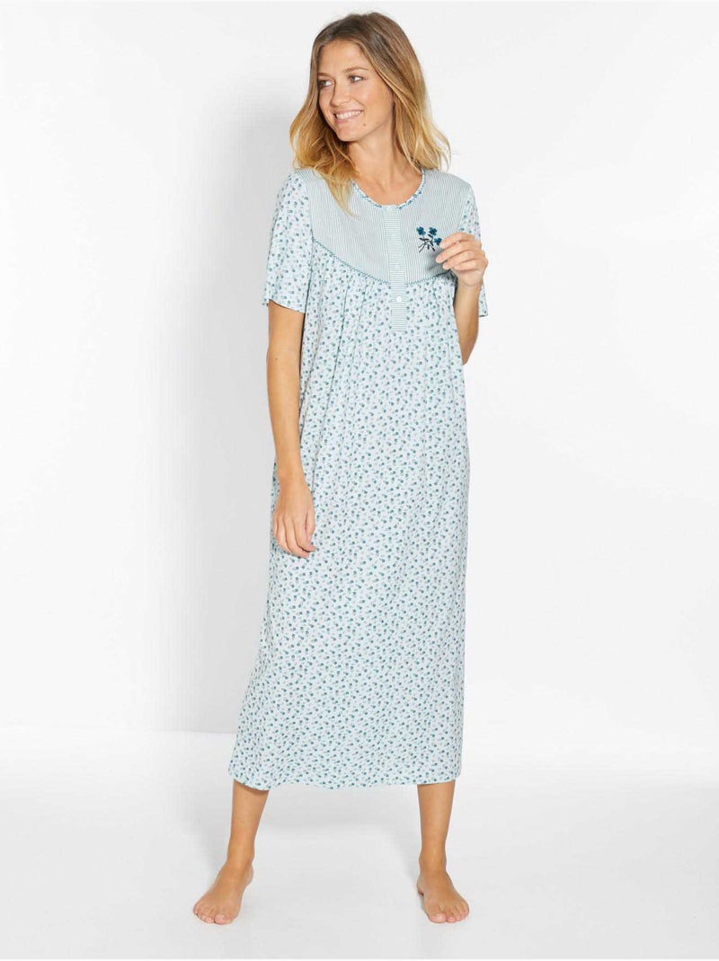 Lot de 2 chemises de nuit manches longue - DAXON Bleu Multicolore - Kiabi