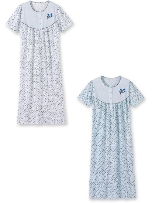 Lot de 2 chemises de nuit manches longue - DAXON - Kiabi