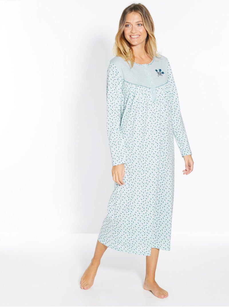 Lot de 2 chemises de nuit manches longue - DAXON Bleu Multicolore - Kiabi