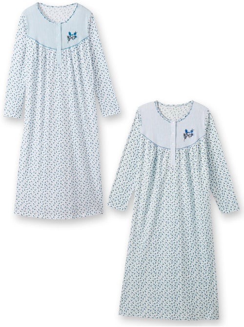 Lot de 2 chemises de nuit manches longue - DAXON - Kiabi