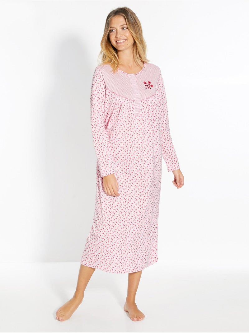 Lot de 2 chemises de nuit manches longue - DAXON Rose/Multicolore - Kiabi