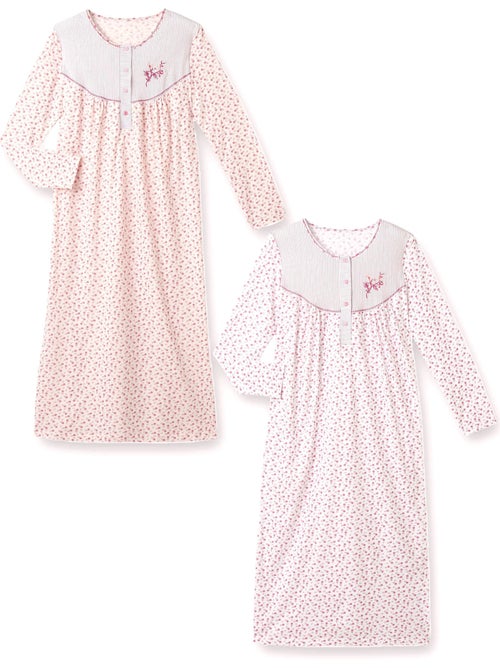 Lot de 2 chemises de nuit manches longue - DAXON - Kiabi