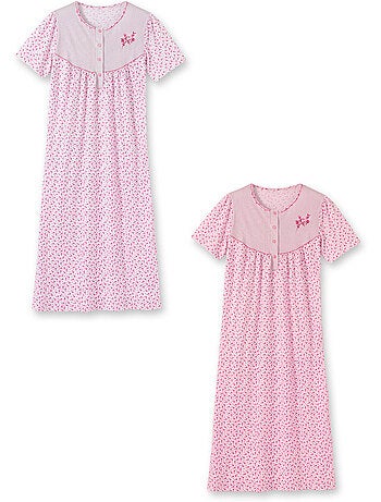 Lot de 2 chemises de nuit manches longue