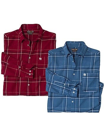 Lot de 2 Chemises Flanelle à Carreaux - ATLAS FOR MEN