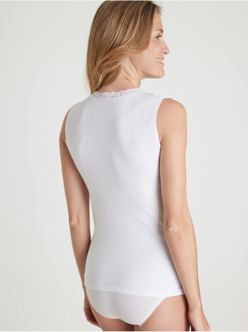 Lot de 2 chemises sans manches coton - DAXON Blanc Blanc - Kiabi