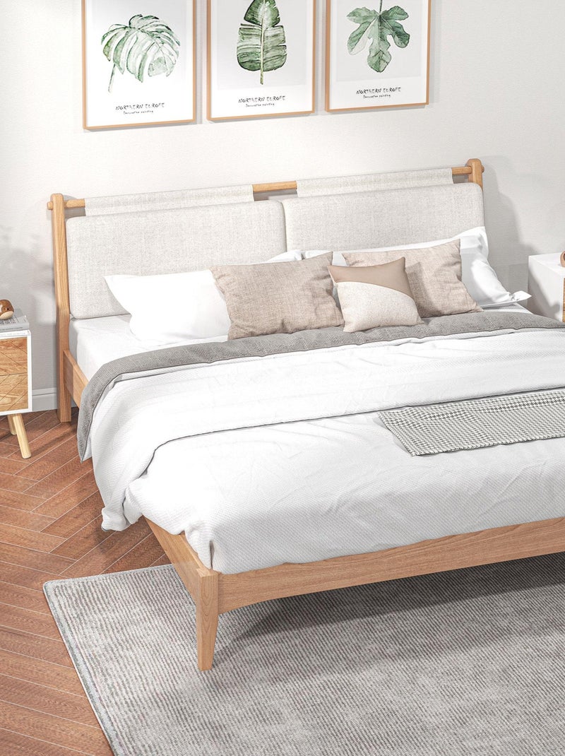 Lot de 2 chevets design scandinave bicolore blanc hêtre Blanc Blanc - Kiabi