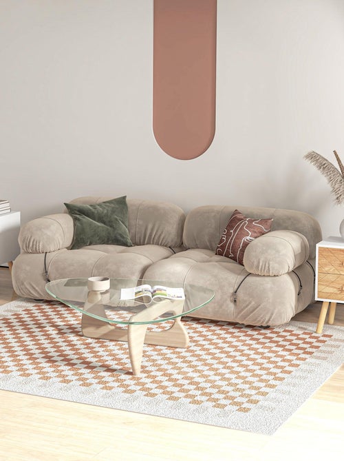 Lot de 2 chevets design scandinave bicolore blanc hêtre - Kiabi