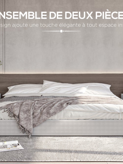 Lot de 2 chevets murales - tiroir, niche, plateau - Kiabi