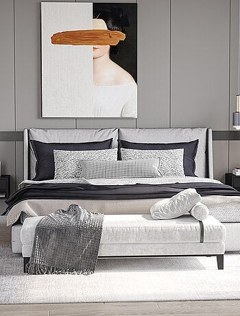 Lot de 2 chevets murales - tiroir, niche, plateau