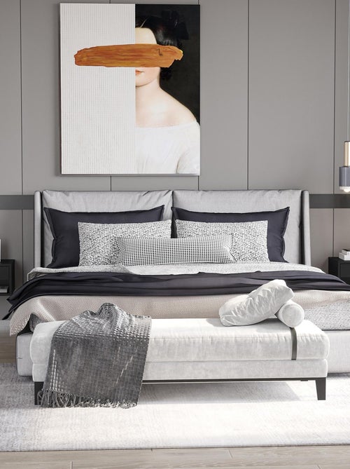 Lot de 2 chevets murales - tiroir, niche, plateau - Kiabi