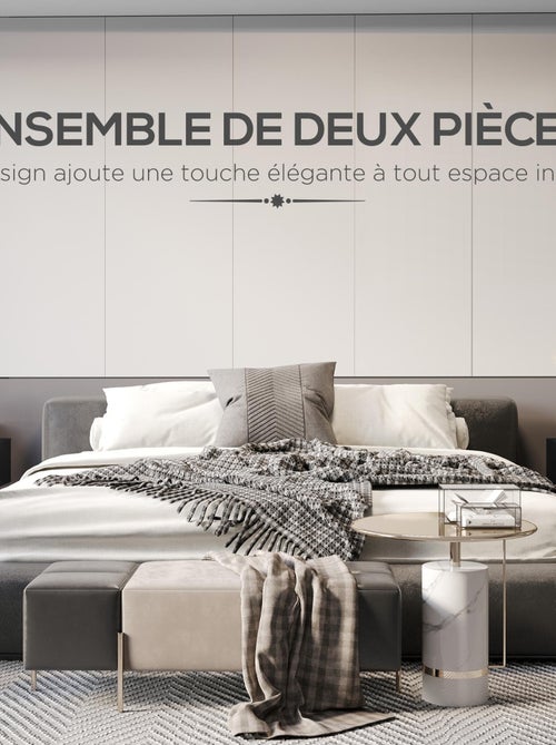 Lot de 2 chevets murales - tiroir, niche, plateau - Kiabi