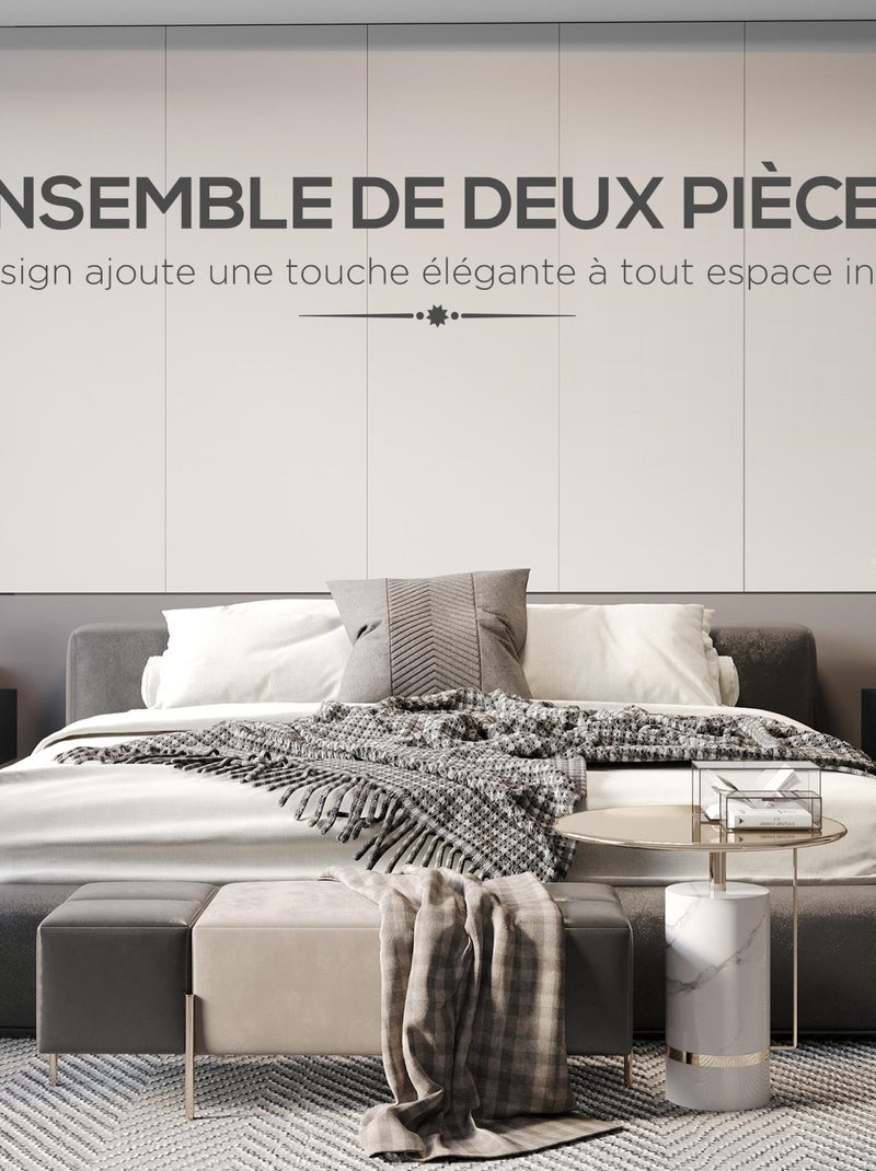Lot de 2 chevets murales - tiroir, niche, plateau Noir - Kiabi
