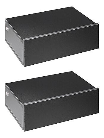 Lot de 2 chevets muraux - tiroir coulissant, plateau - aspect bois
