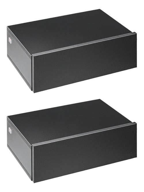 Lot de 2 chevets muraux - tiroir coulissant, plateau - aspect bois - Kiabi