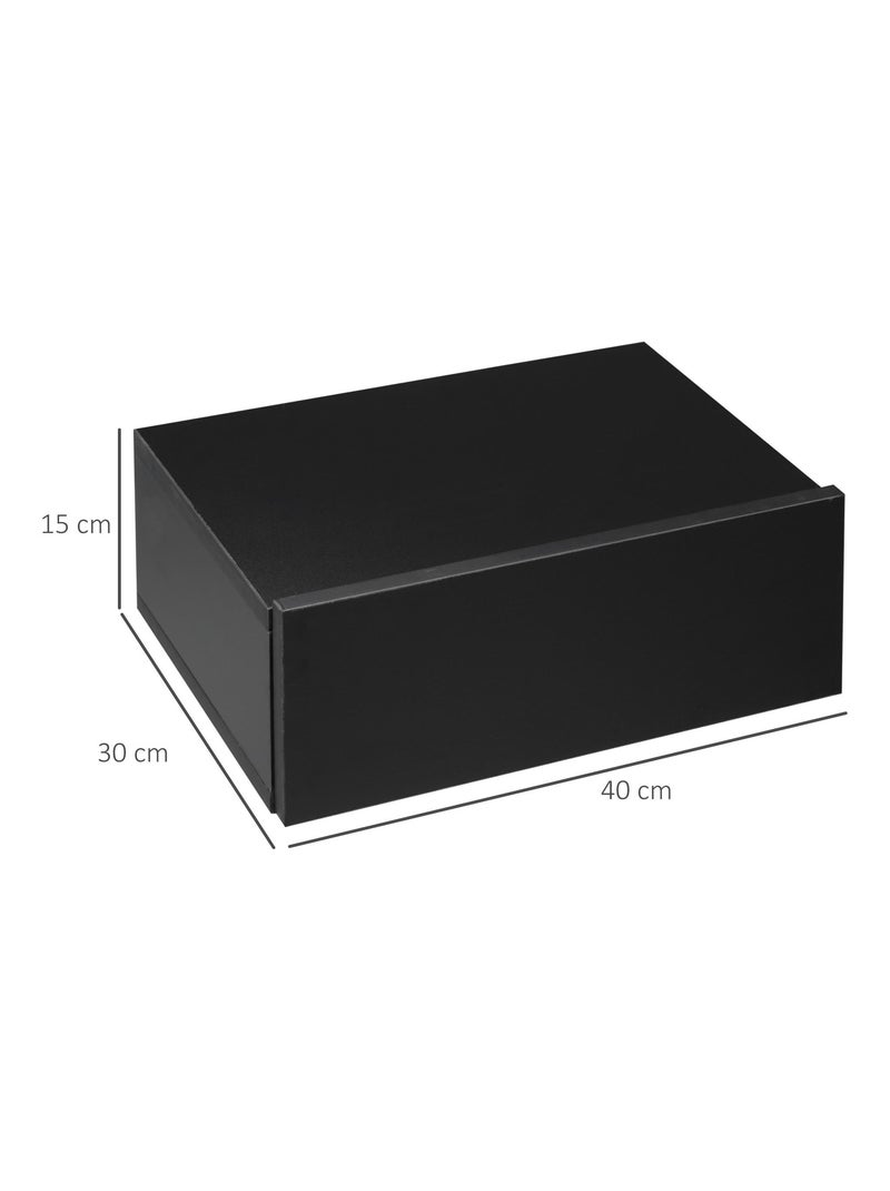 Lot de 2 chevets muraux - tiroir coulissant, plateau - aspect bois Noir - Kiabi