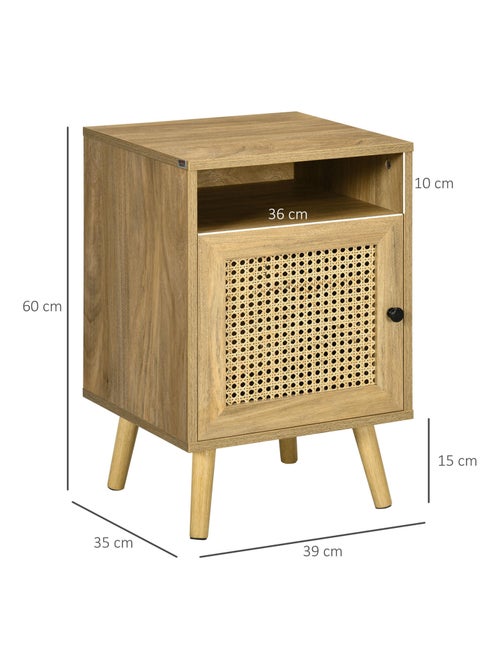 Lot de 2 chevets style bohème - placard, niche - aspect bois manguier rotin - Kiabi