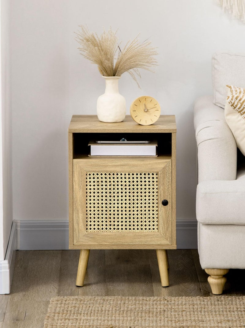 Lot de 2 chevets style bohème - placard, niche - aspect bois manguier rotin Beige - Kiabi