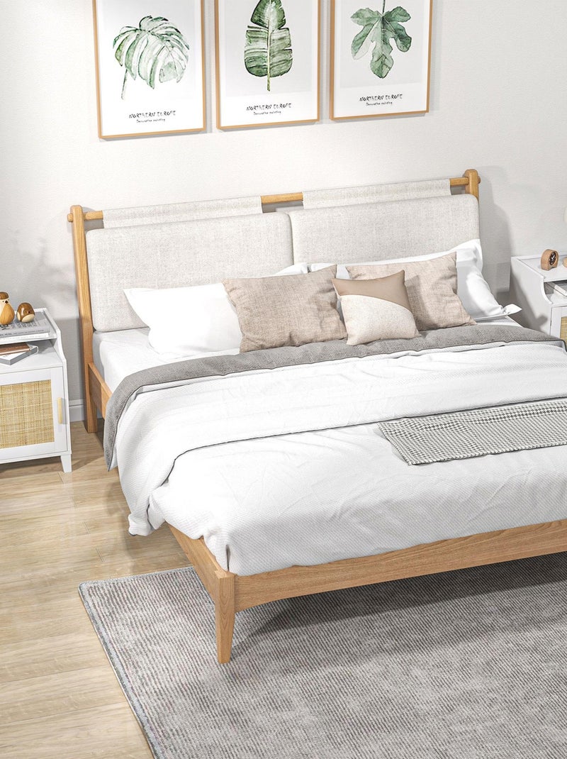 Lot de 2 chevets style bohème chic cannage rotin blanc Blanc Blanc - Kiabi