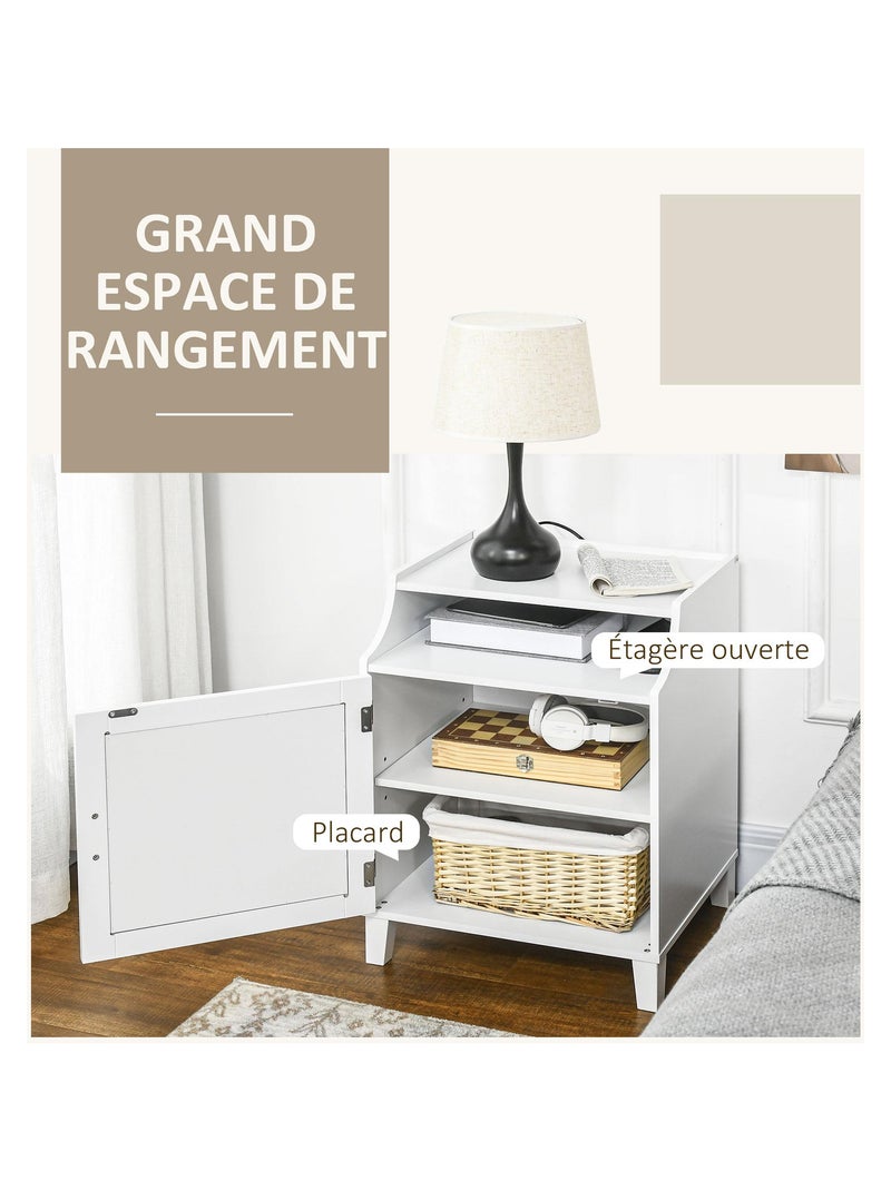 Lot de 2 chevets style bohème chic cannage rotin blanc Blanc Blanc - Kiabi