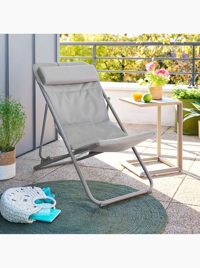 Lot de 2 chiliennes de jardin pliante MIRAEL Gris clair - Kiabi