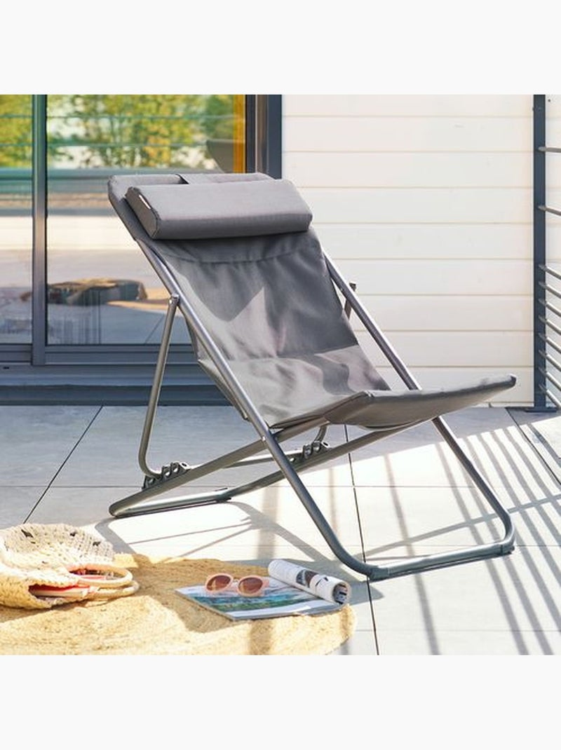 Lot de 2 chiliennes de jardin pliante MIRAEL Gris foncé - Kiabi