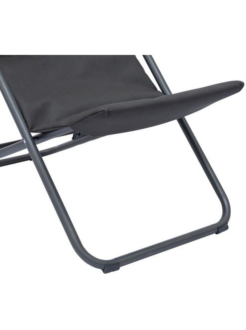 Lot de 2 chiliennes de jardin pliante MIRAEL Gris foncé - Kiabi