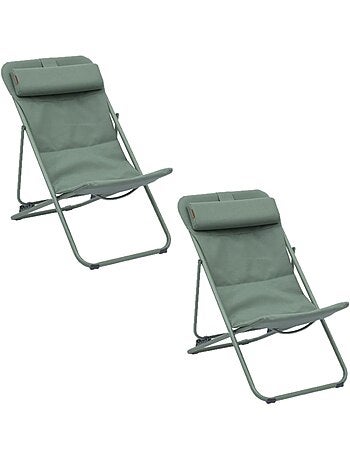 Lot de 2 chiliennes de jardin pliante MIRAEL