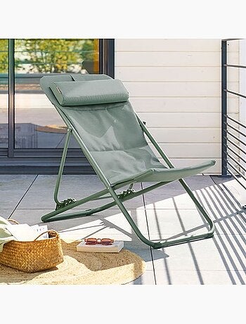 Lot de 2 chiliennes de jardin pliante MIRAEL