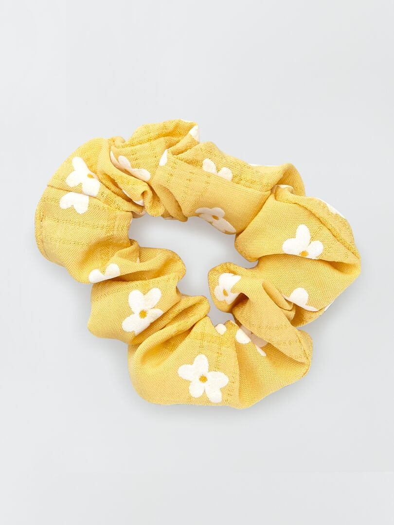 Lot De 2 Chouchous En Satin Imprimé Avec Perle - Élastique à Cheveux Décoratif 10 Cm
