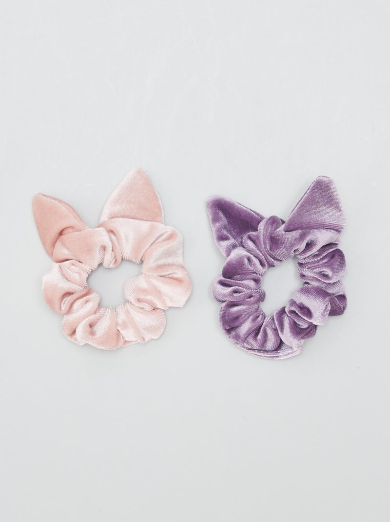 Lot de 2 chouchous en velours Violet/rose - Kiabi
