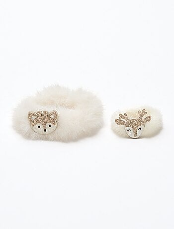 Lot de 2 chouchous Noël fluffly