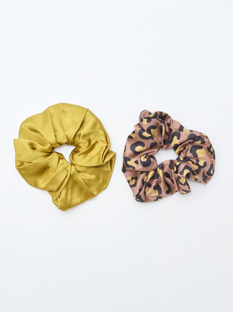 Lot de 2 chouchous satinés Vert - Kiabi