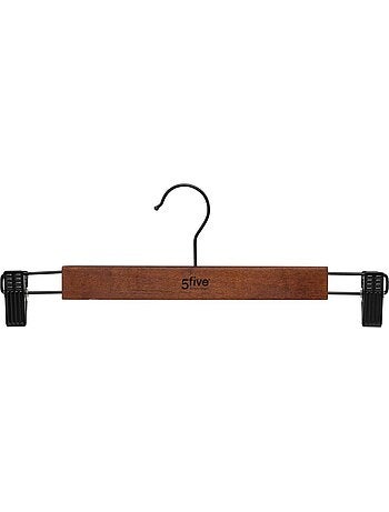 Lot de 2 cintres à pinces en bois foncé hang' clip