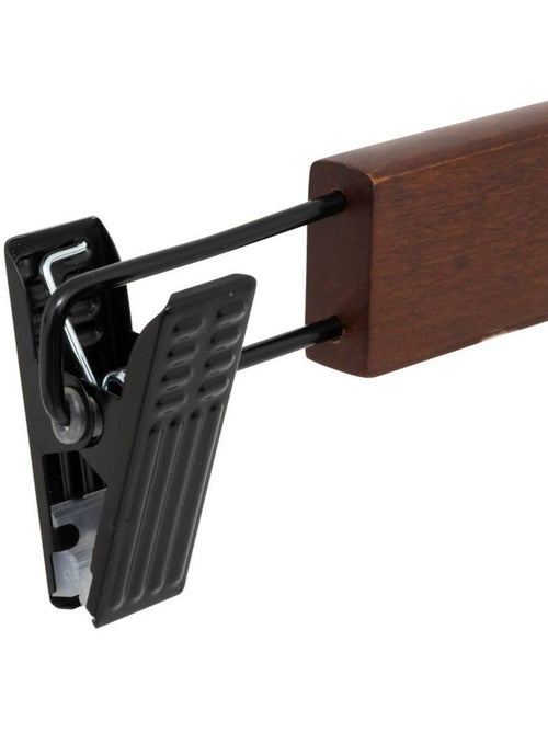 Lot de 2 cintres à pinces en bois foncé hang' clip - Kiabi Lot de 2 cintres à pinces en bois foncé hang' clip - Kiabi