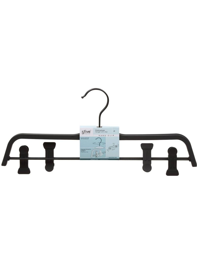 Lot de 2 cintres hang'clip Noir - Kiabi