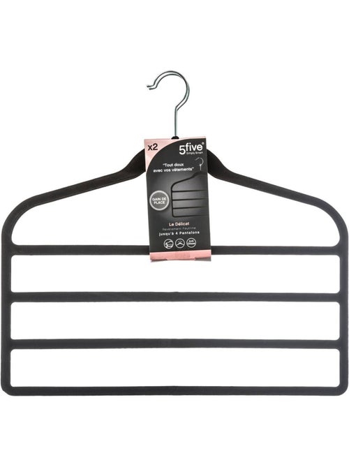 Lot de 2 cintres pour pantalon en feutrine hang' pant - Kiabi