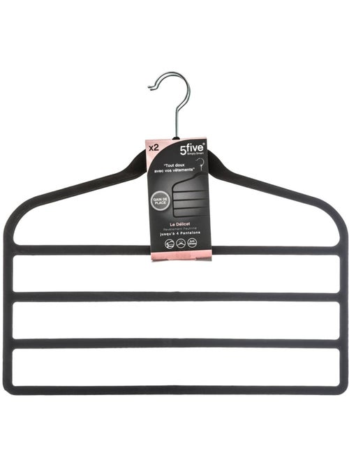 Lot de 2 cintres pour pantalon en feutrine hang' pant - Kiabi