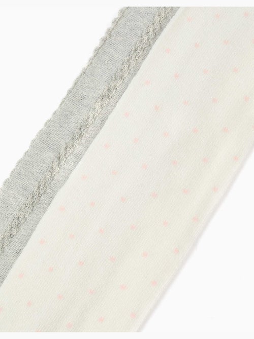Lot de 2 collants à pois/maille torsadée - Kiabi